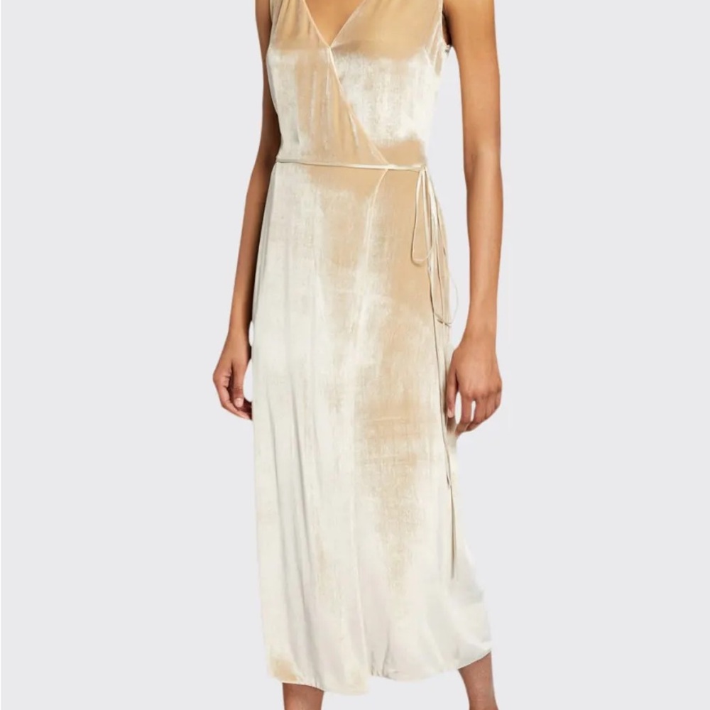 Vince Velvet Beige Wrap Dress New with Tags!
